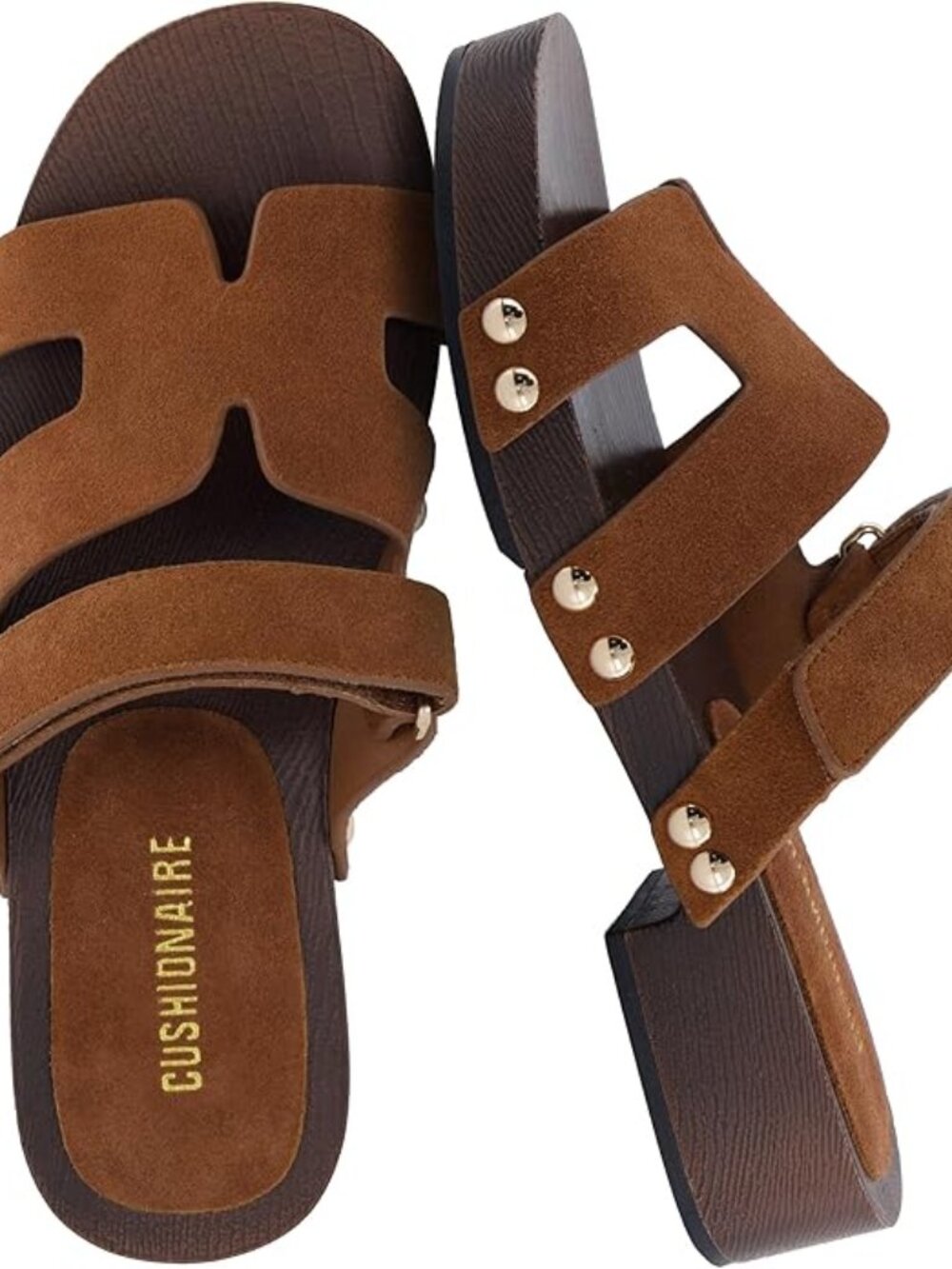 Vegan Leather Suede Platform Sandals with Adjustable Straps